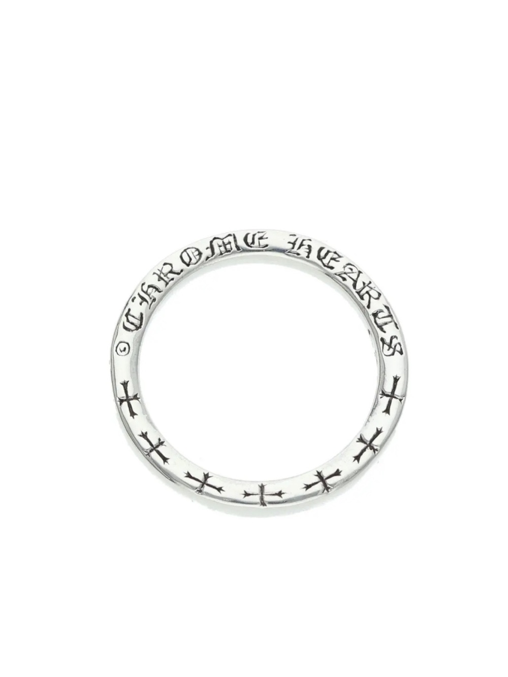 Chrome Hearts Silver Engraved Cross Band Ring